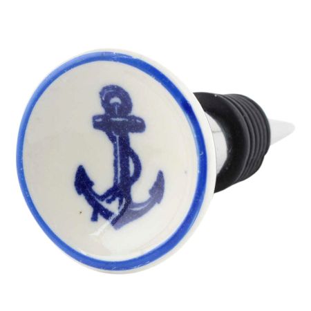 Anchor Flat Ceramic Wine Bottle Stopper